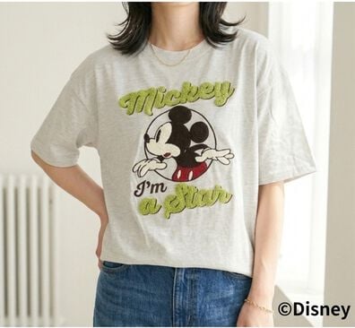 BELLUNA（ベルーナ）の「＜Ｄｉｓｎｅｙ＞【ミッキー】さがら刺しゅうワイドシルエットTシャツ（カットソー）」