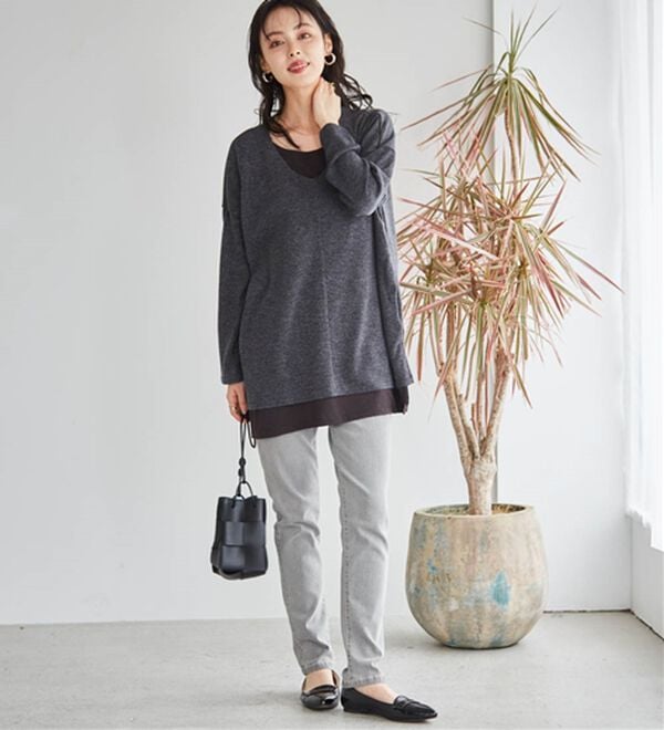 RANAN（ラナン）の「レイヤード風ニットソーチュニック（チュニック）」｜詳細画像