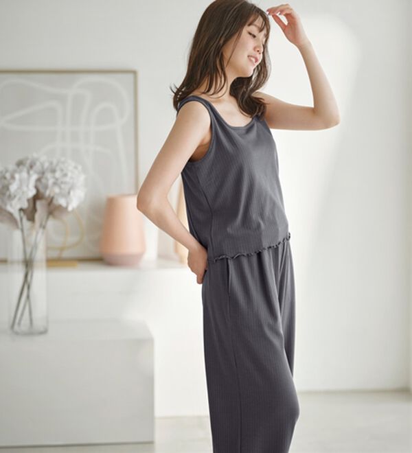 YU'NOW（ユナウ）の「リブルームウエア３点セット（パジャマ・ルームウェア）」｜詳細画像