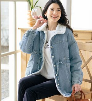 ルフラン（ルフラン）の「裏ボア暖かデニムブルゾン（ブルゾン）」｜詳細画像