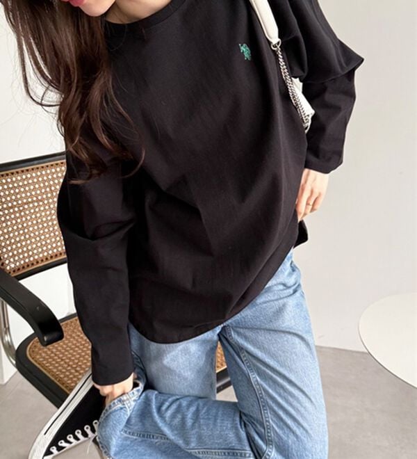 GeeRA（ジーラ）の「【Ｕ．Ｓ．ＰＯＬＯ ＡＳＳＮ】オーバーサイズ刺しゅうロンＴ（カットソー）」｜詳細画像