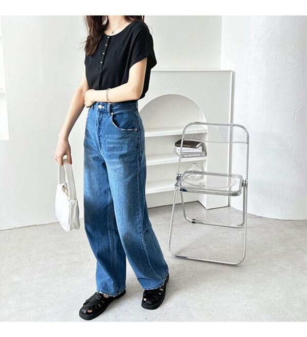 GeeRA（ジーラ）の「綿１００％前後２ＷＡＹシルケットフレンチスリーブカットソー（Tシャツ）」｜詳細画像