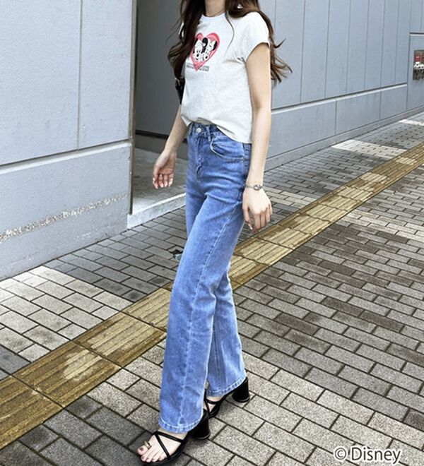 GeeRA（ジーラ）の「【Disney/ディズニー】別注〈Mickey Mouse＆Minnie Mouse〉〈Marie〉コンパクトプリントTシャツ（Tシャツ）」｜詳細画像