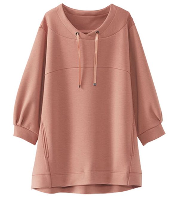 BELLUNA（ベルーナ）の「とろみ素材ワイドネックプルオーバー（カットソー）」｜ピンク