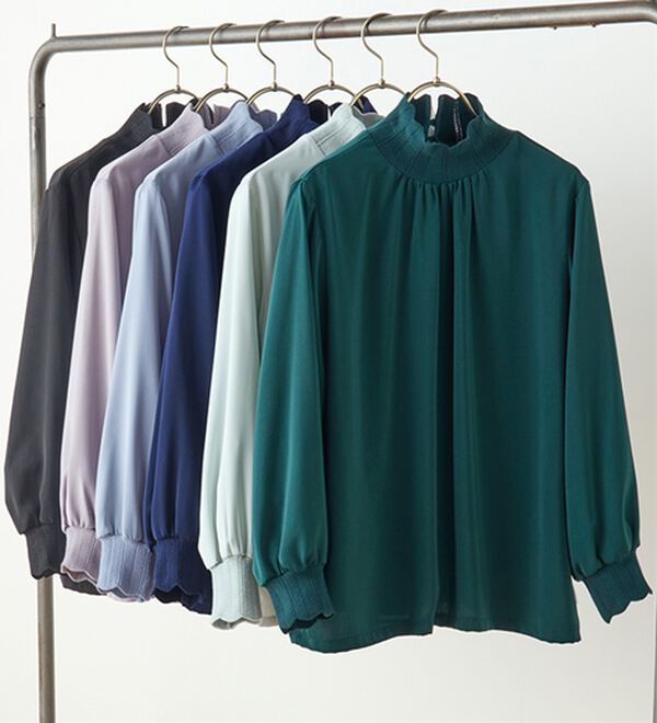 RANAN（ラナン）の「スカラップリブニット使いブラウス（ブラウス）」｜詳細画像