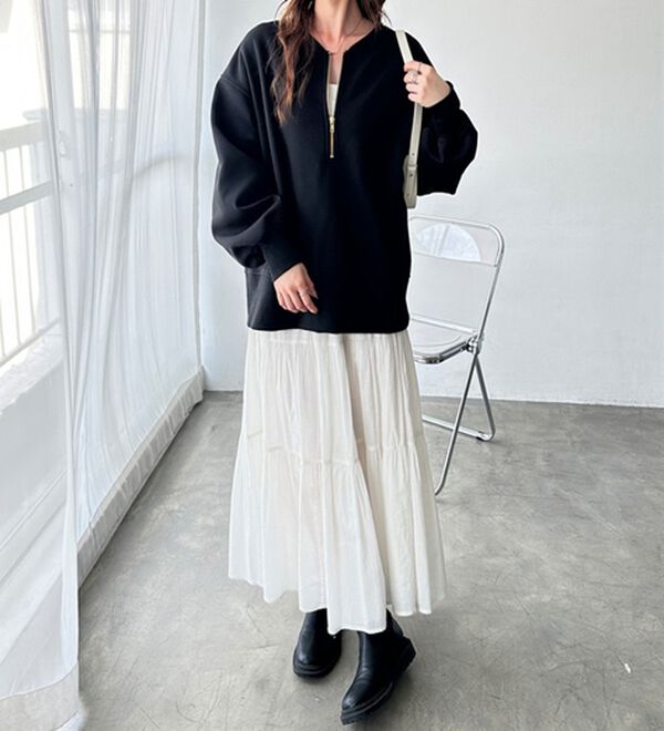 GeeRA（ジーラ）の「【ラク&times;きれい】ハーフジップ裏起毛スウェット（トレーナー・スウェット）」｜詳細画像