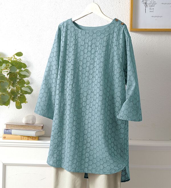 BELLUNA（ベルーナ）の「綿１００％サークルレース素材チュニック（チュニック）」｜詳細画像