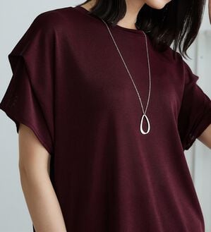 BELLUNA（ベルーナ）の「【2点セット】ネックレス付シャイニーかのこプルオーバー（カットソー）」｜詳細画像