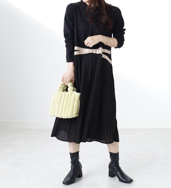 BELLUNA（ベルーナ）の「【Ｌａｇｒｉｌｕａ】プリーツ切替ドッキングワンピース（ドッキングワンピース）」｜詳細画像