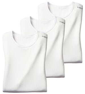 「【３枚組】＜ヘッド＞裏起毛ウォーム＆ストレッチインナー（メンズ肌着・インナーウェア）」｜ホワイト3枚組 半袖丸首