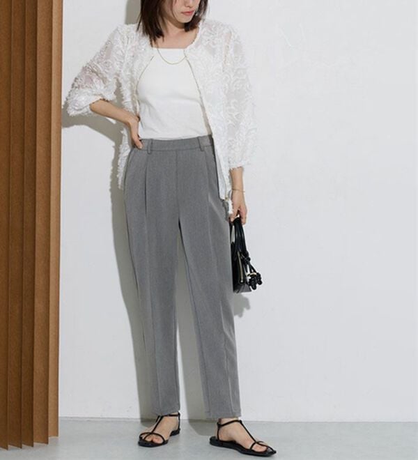 Pierrot（ピエロ）の「【選べる丈】高見えゆるテーパードパンツ（フルレングスパンツ）」｜詳細画像