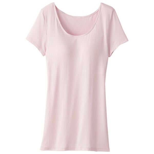 LAVIENNE（ラヴィエンヌ）の「＜さらりラボ＞カップ付半袖インナー（ブラトップ・カップ付きインナー）」｜詳細画像