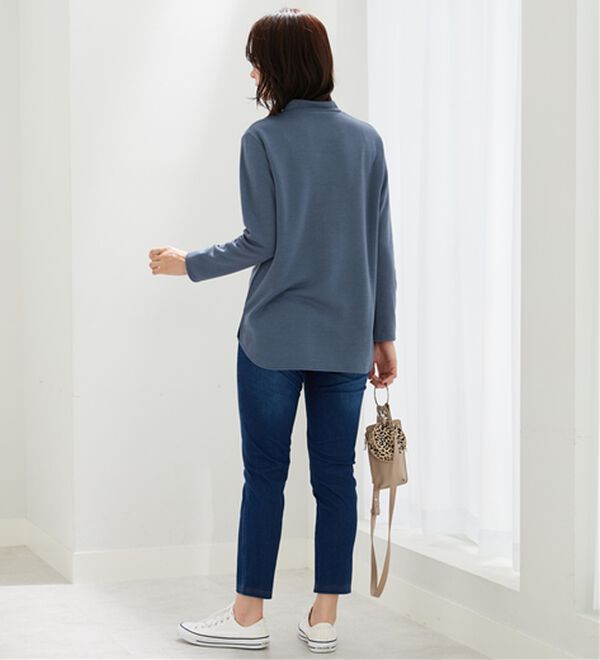 BELLUNA（ベルーナ）の「ロゴ刺しゅう裏起毛ニットソーチュニック（カットソー）」｜詳細画像