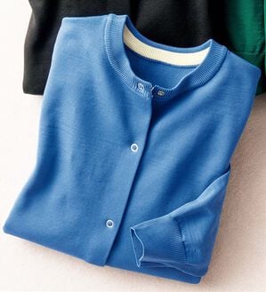 ルフラン（ルフラン）の「多機能が嬉しい！ニットカーディガン（ニットカーディガン）」｜ブルー