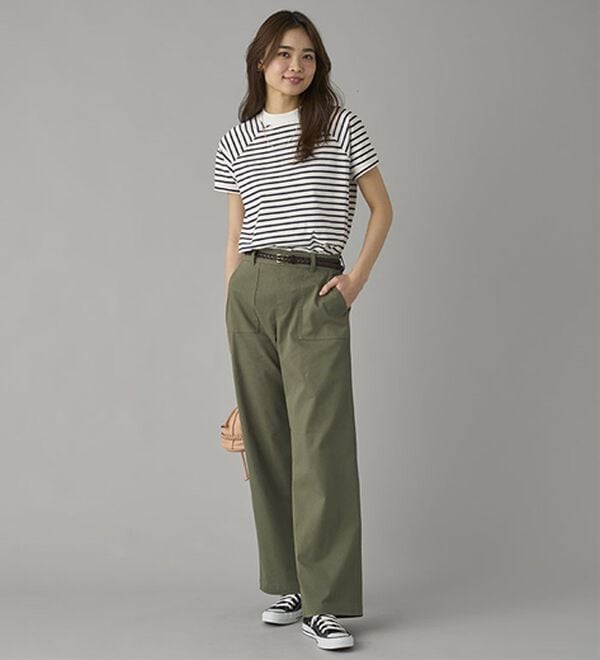 BELLUNA（ベルーナ）の「ひんやり綿混ハイパー美脚ストレッチワイドパンツ（フルレングスパンツ）」｜詳細画像