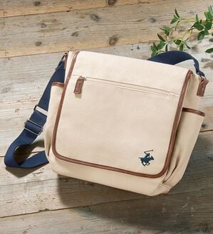 「＜ビバリーヒルズポロクラブ＞上質な帆布ショルダー（メンズショルダーバッグ）」｜アイボリー