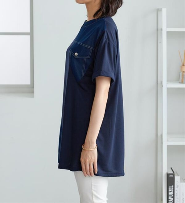 BELLUNA（ベルーナ）の「デニム切替デザインチュニック（チュニック）」｜詳細画像