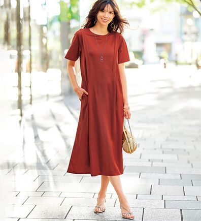 BELLUNA（ベルーナ）の「ヒンヤリ！タック使いかのこワンピース（カットソーワンピース）」