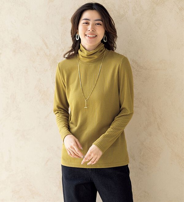 ルフラン（ルフラン）の「【３色組】テンセル（ＴＭ）繊維混リブの柔らかプルオーバー（カットソー）」｜詳細画像