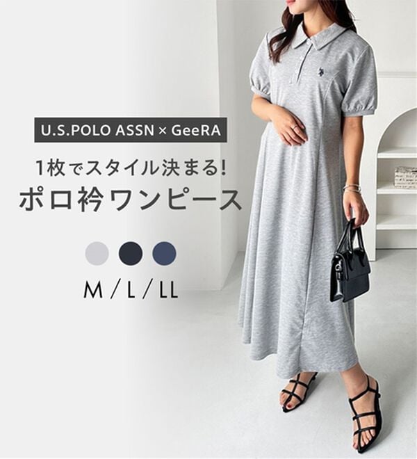 GeeRA（ジーラ）の「【Ｕ．Ｓ．ＰＯＬＯＡＳＳＮ】ポロ衿ワンピ―ス（その他ワンピース）」｜詳細画像