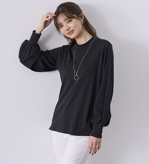 BELLUNA（ベルーナ）の「艶やかコットン１００％プルオーバー（カットソー）」｜詳細画像