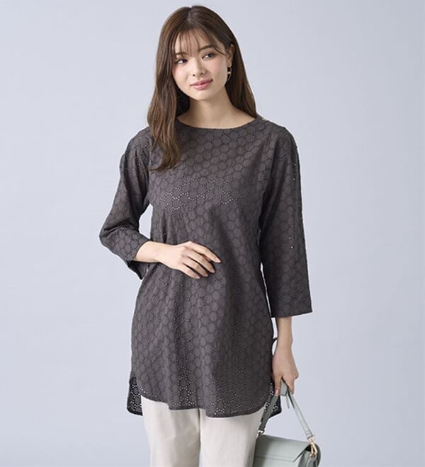 BELLUNA（ベルーナ）の「綿１００％サークルレース素材チュニック（チュニック）」｜詳細画像