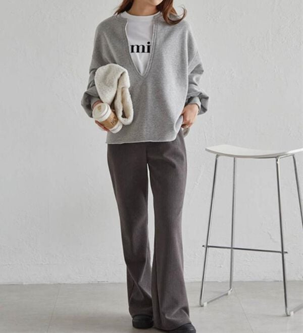 RANAN（ラナン）の「あったか裏ベロアニットコールフレアパンツ（フルレングスパンツ）」｜詳細画像