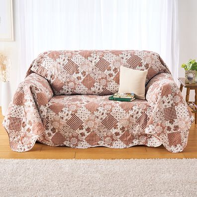 「華やかなパッチワーク調マルチカバー（ソファーカバー）」