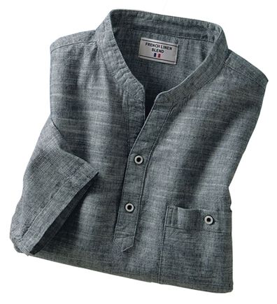 「ひんやり涼やか綿麻ゆったりシャツ（メンズシャツ）」