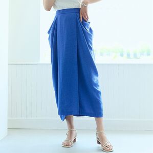 RANAN（ラナン）の「麻調素材ポケットデザインスカート（ロングスカート）」｜詳細画像