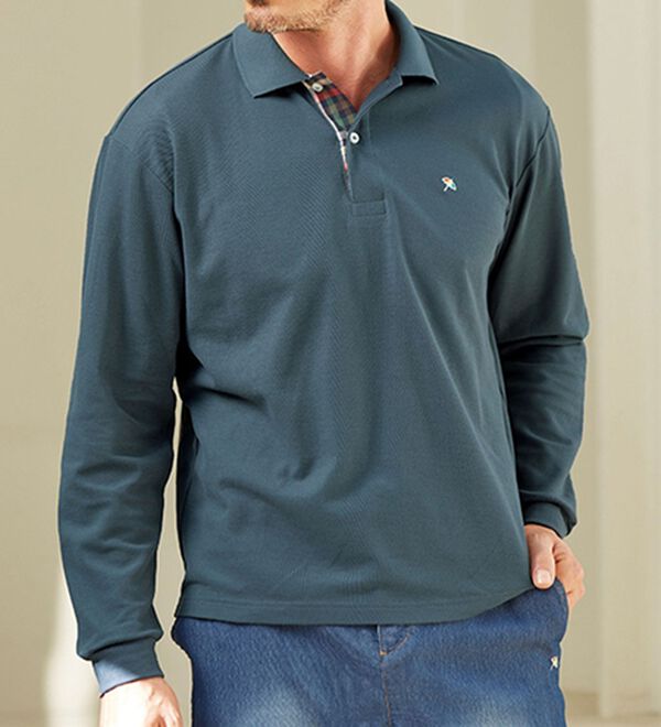 「＜アーノルド　パーマー＞ワンポイント刺しゅう鹿の子ポロシャツ（長袖・半袖）（メンズポロシャツ）」｜詳細画像