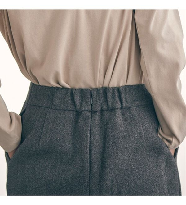 RANAN（ラナン）の「ウールライク素材ミディ丈スカート（ひざ丈スカート）」｜詳細画像
