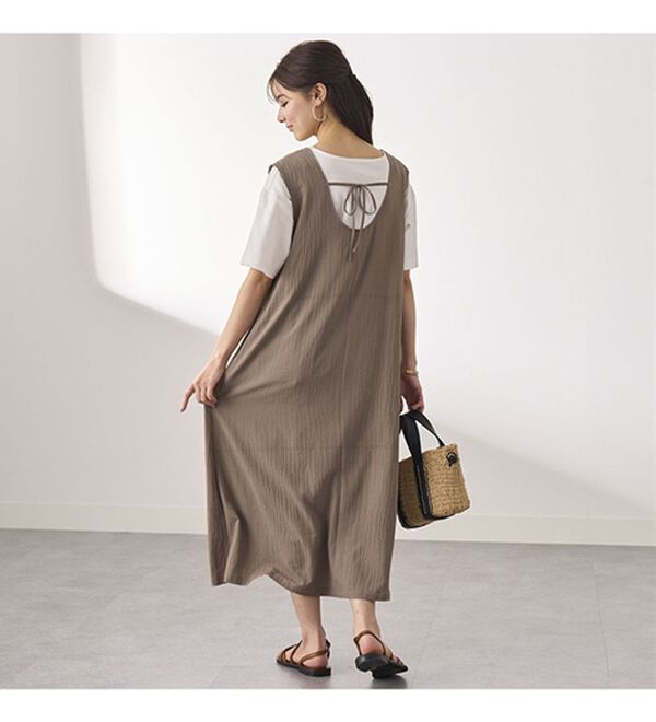 BELLUNA（ベルーナ）の「サラっと素材バックリボンワンピース（その他ワンピース）」｜詳細画像