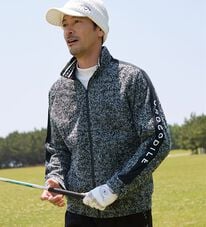 「＜クロコダイル＞裏フリース防風ニットジャケット（メンズジャケット）」