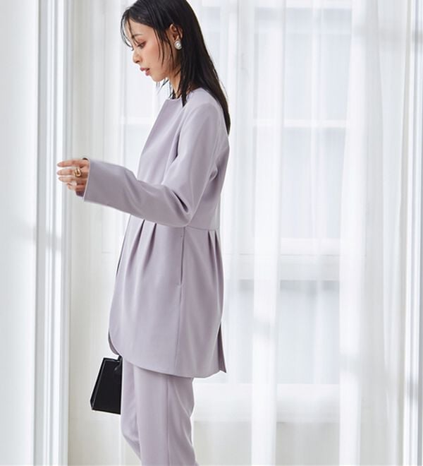 RANAN（ラナン）の「＜２点セット＞ラウンドヘムジャケットセットアップ（パンツスーツ）」｜詳細画像