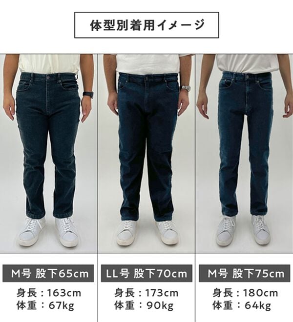 「＜ダンロップ・リファインド&times;コムルヴァン・オム＞蓄熱保温プレミアムジーンズ（メンズデニムパンツ）」｜詳細画像