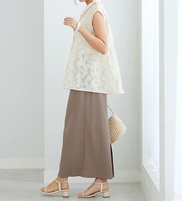 GeeRA（ジーラ）の「【着回し力◎】楽ちんすっきり見え！リブロングスカート（ロングスカート）」｜詳細画像