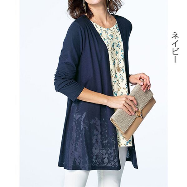 BELLUNA（ベルーナ）の「涼やか花柄オパールカーディガン（ニットカーディガン）」｜詳細画像