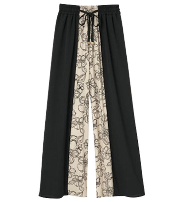 RANAN（ラナン）の「柄切替配色使いワイドパンツ（フルレングスパンツ）」｜詳細画像