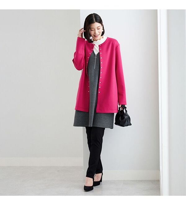 BELLUNA（ベルーナ）の「時短コーデ！ダンボール素材ロングカーデアンサンブル（アンサンブル）」｜詳細画像