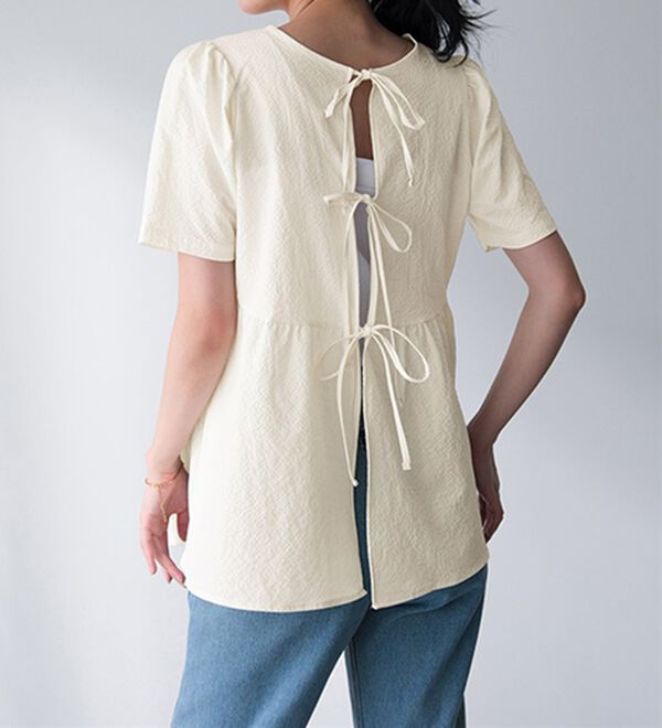 RANAN（ラナン）の「ひんやり！前後２ＷＡＹリボンデザインブラウス（ブラウス）」｜詳細画像