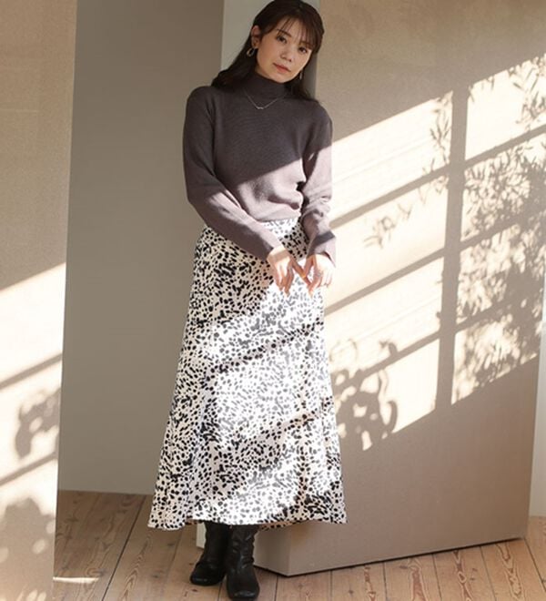 A HAPPY MARILYN（アハッピーマリリン）の「【Ｌ～６Ｌ】モックネック／ハイネックから選べる Ｔシャツ感覚で着られる（もっちりｖｅｒ）リブニット（ニット・セーター）」｜詳細画像