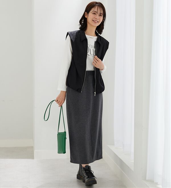 BELLUNA（ベルーナ）の「ふんわり起毛素材ナロースカート（ロングスカート）」｜詳細画像