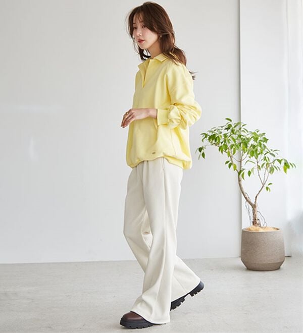 RANAN（ラナン）の「あったか裏ベロアニットコールフレアパンツ（フルレングスパンツ）」｜詳細画像