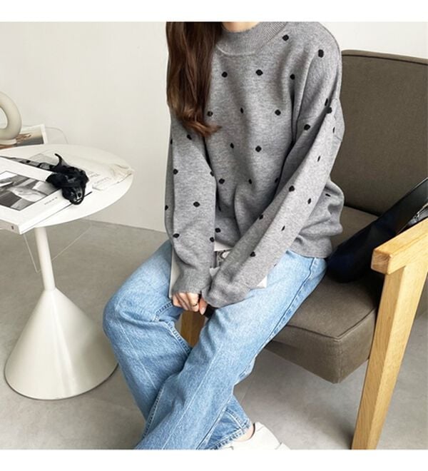 GeeRA（ジーラ）の「ドット柄ニットプルオーバー（ニット・セーター）」｜詳細画像