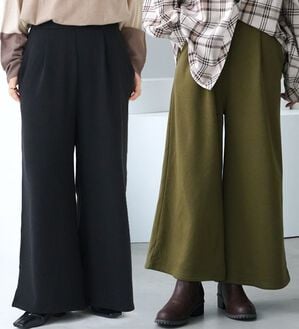 A HAPPY MARILYN（アハッピーマリリン）の「【Ｌ～８Ｌ】もわもわシャギーで下半身の冷え対策！選べる３丈 裏起毛 裏シャギー ワイドパンツ（ワイドパンツ・ガウチョ）」｜詳細画像