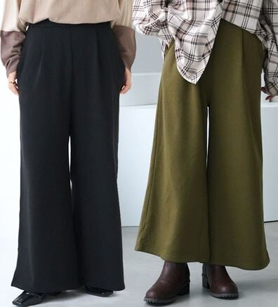 A HAPPY MARILYN（アハッピーマリリン）の「【Ｌ～８Ｌ】もわもわシャギーで下半身の冷え対策！選べる３丈 裏起毛 裏シャギー ワイドパンツ（ワイドパンツ・ガウチョ）」