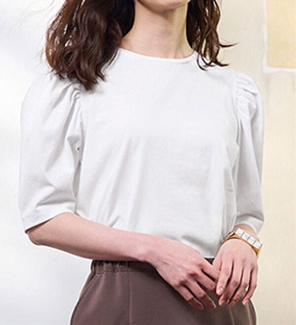 RANAN（ラナン）の「機能付！パワーショルダープルオーバー（カットソー）」｜オフホワイト