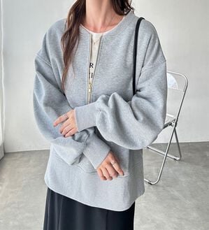 GeeRA（ジーラ）の「【ラク&times;きれい】ハーフジップ裏起毛スウェット（トレーナー・スウェット）」｜モクグレー