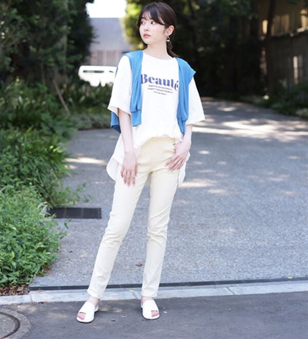 A HAPPY MARILYN（アハッピーマリリン）の「【Ｍ～８Ｌ】【選べる丈】のび～る ストレッチ ツイル 魔法の 美脚レギンスパンツ（スリム・スキニーパンツ）」｜詳細画像